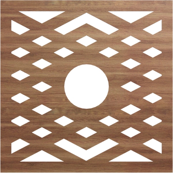 Ekena Millwork Chevron Wood Fretwork Pierced Ceiling Medallion, Walnut, 40"OD x 10 3/8"ID x 1/4"T CMWP40X40X0250CHWA - main